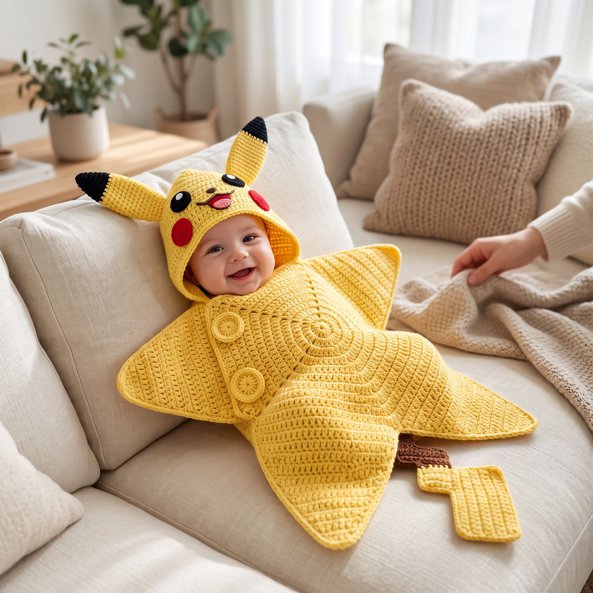 Crochet Yellow Lightning Baby Star Wrap